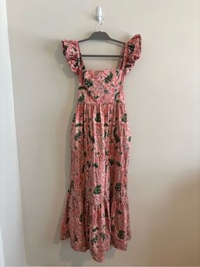 hill house margot dress blue floral block stripe The Margot Dress | Poppy Damask Stripe / XXS